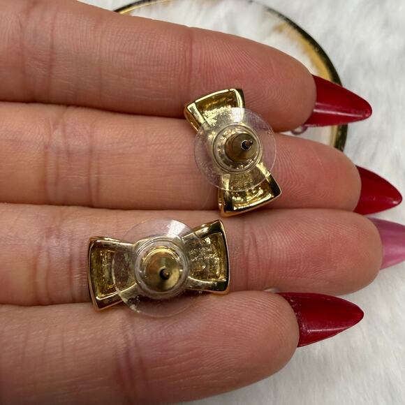 Kate Spade Black Gold-Tone Bow Bracelet and Earrings Set - Picture 7 of 9
